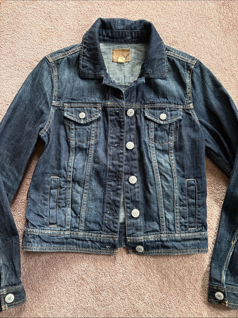 American Eagle Classic Women's Denim Jacket Dark Blue medium NWT